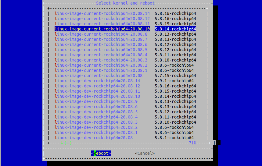 Armbian config main